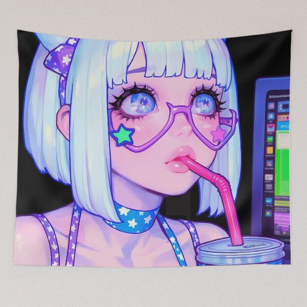 Artikelvorschau, Webcore Anime-Mädchen mit Sternenbrille entworfen und verkauft von bubblegoth.