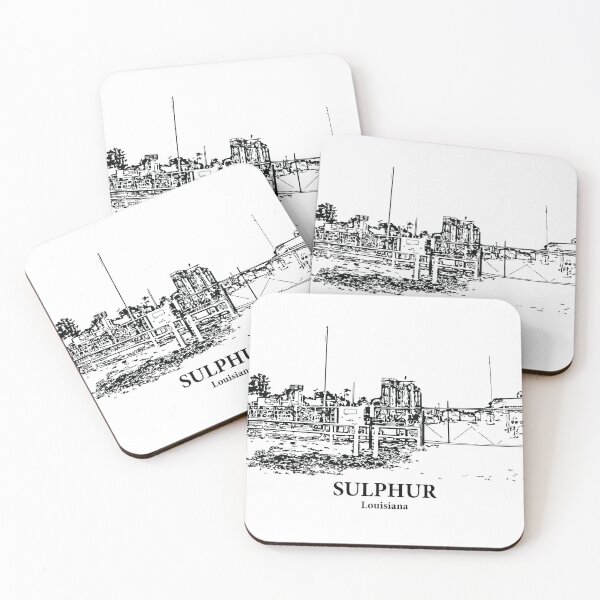 Item preview, Sulphur LA - Ink Cityscape Illustration designed and sold by Lakeric Cityscapes.