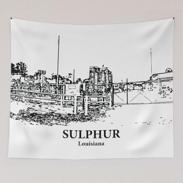 Item preview, Sulphur LA - Ink Cityscape Illustration designed and sold by Lakeric Cityscapes.