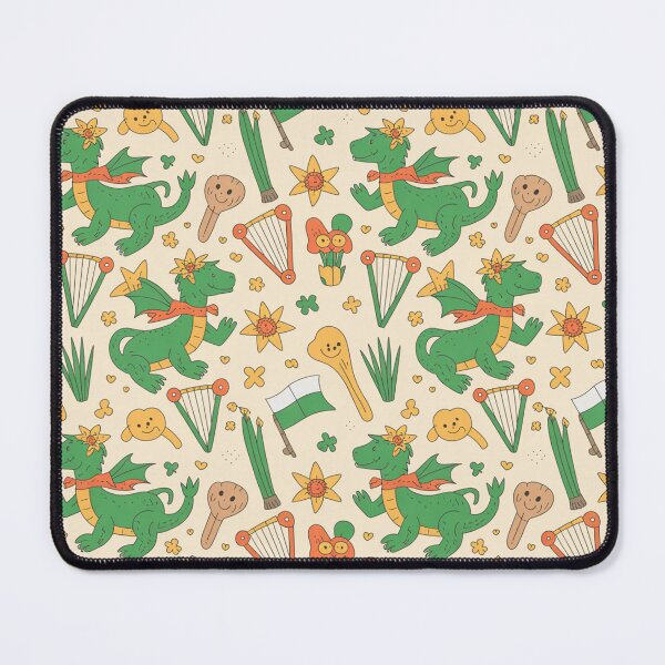 Item preview, St David's Day Dragon Party – Welsh Daffodils, Leeks & Cute Dragons Pattern designed and sold by Midnight Veil Designs.