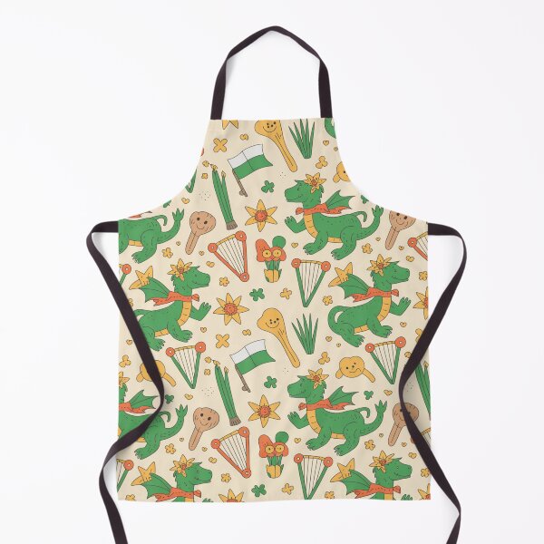 Item preview, St David's Day Dragon Party – Welsh Daffodils, Leeks & Cute Dragons Pattern designed and sold by Midnight Veil Designs.