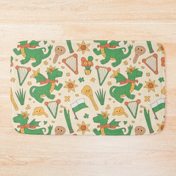 Item preview, St David's Day Dragon Party – Welsh Daffodils, Leeks & Cute Dragons Pattern designed and sold by Midnight Veil Designs.