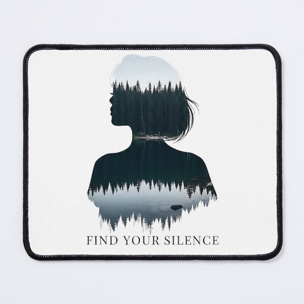 Item preview, Find Your Silence Calm Lake Woman Double Exposure Art designed and sold by LSphere Art.