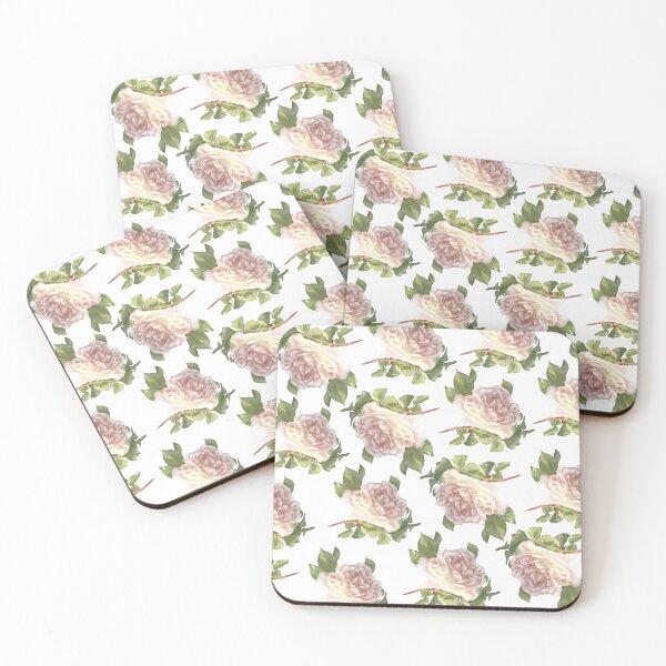 Item preview, Ivory blush pink vintage roses  designed and sold by hollycooper.