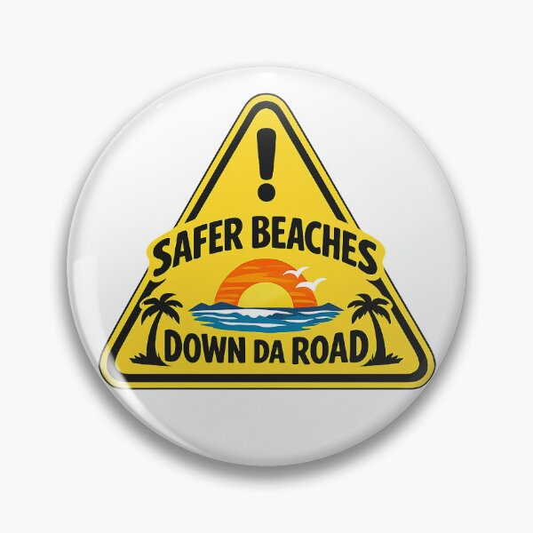Item preview, Safer Beaches Down Da Road Hawaii Sign designed and sold by peachycrossing.