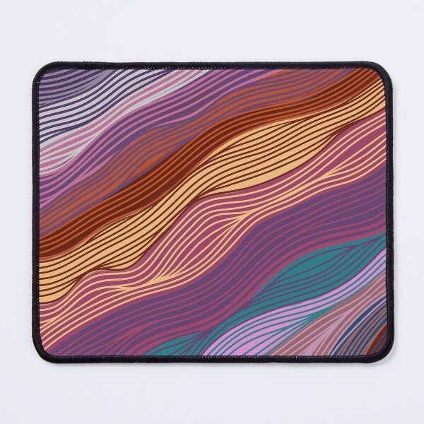 Item preview, Colorful Wavy Ribbon Pattern - Abstract Retro Flowing Line Art designed and sold by RareSquareBearArts.