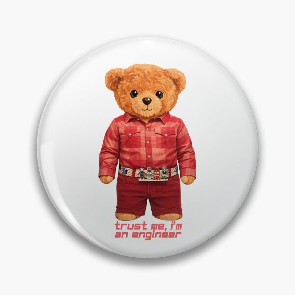 Item preview, Funny Aerospace Engineer Bear with Robot Belt Buckle - Retro Nerd Geek Art ?? designed and sold by CuteBear87.