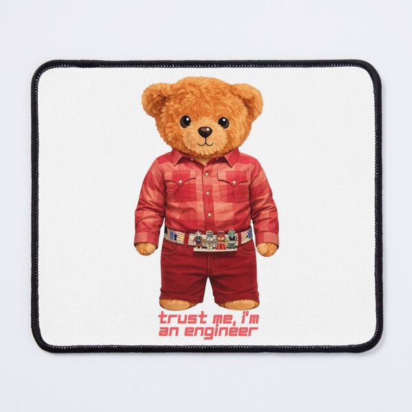 Item preview, Funny Aerospace Engineer Bear with Robot Belt Buckle - Retro Nerd Geek Art ?? designed and sold by CuteBear87.