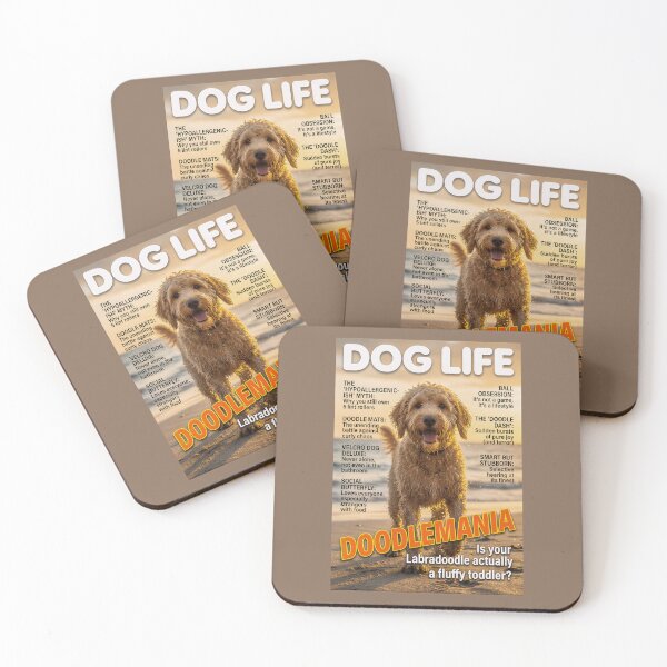 Item preview, Labradoodle Doodlemania: Funny Dog Life Magazine Cover Art designed and sold by FrancophileFun.