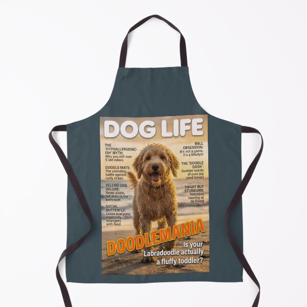 Item preview, Labradoodle Doodlemania: Funny Dog Life Magazine Cover Art designed and sold by FrancophileFun.