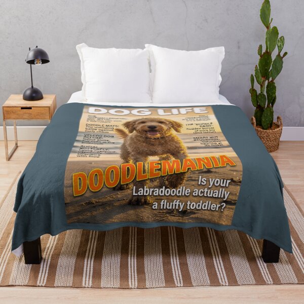 Item preview, Labradoodle Doodlemania: Funny Dog Life Magazine Cover Art designed and sold by FrancophileFun.