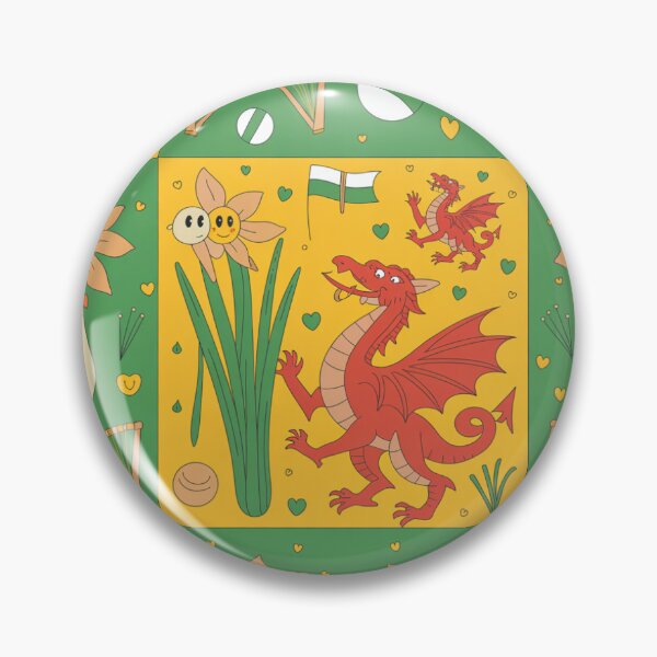 Item preview, St David's Day Dragon & Leek Party – Welsh Daffodils & Smiling Dragons Pattern designed and sold by Midnight Veil Designs.
