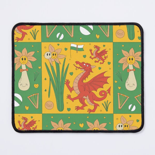 Item preview, St David's Day Dragon & Leek Party – Welsh Daffodils & Smiling Dragons Pattern designed and sold by Midnight Veil Designs.