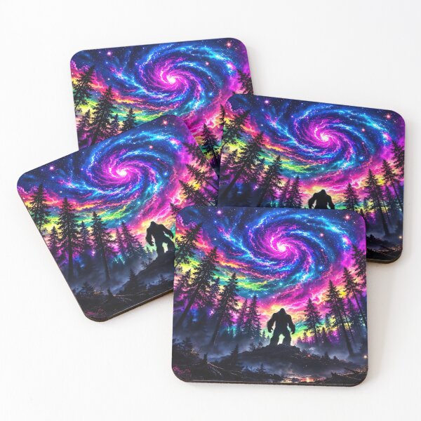 Item preview, Blacklight Style Bigfoot Staring at new galaxy designed and sold by Matt's Artificial Nature.