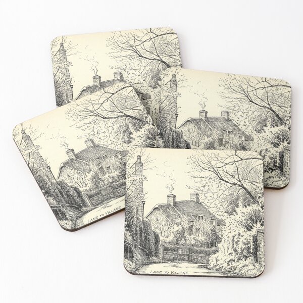 Item preview, Lane to Rievaulx Village: A Vintage Pen and Ink Sketch designed and sold by VistaPainterArt.