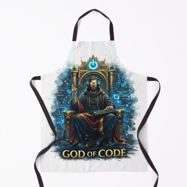Item preview, God of Code on Throne designed and sold by RØNI AI.