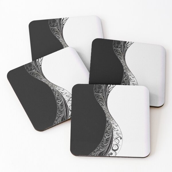 Item preview, Black and white dividing wave pattern. designed and sold by Giulivo Store Graphic.