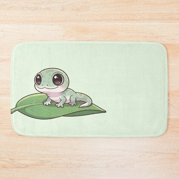 Item preview, Cute Baby Gecko – Kawaii Pastel Lizard on Leaf Illustration designed and sold by soletstudio.