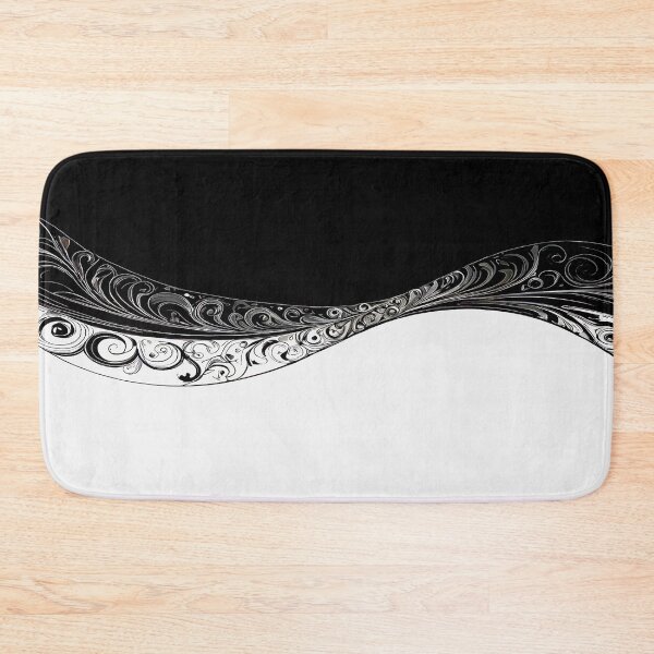 Item preview, Black and white dividing wave pattern. designed and sold by Giulivo Store Graphic.