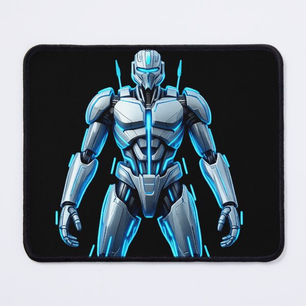 Item preview, Futuristic AI Robot with Neon Blue Glow | Sci-Fi Cyber Android Illustration designed and sold by Snapystyle.