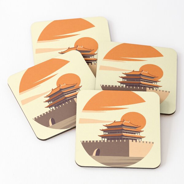 Item preview, Visit Xi'an – Vintage Bell Tower Silk Road Travel Art designed and sold by Ink Dynasty.