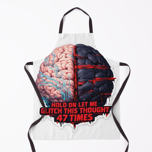 Item preview, Half Brain Overthinking Glitch Sticker – Modern Anxiety Relief Art 2025 designed and sold by ARTCREATESHOP.
