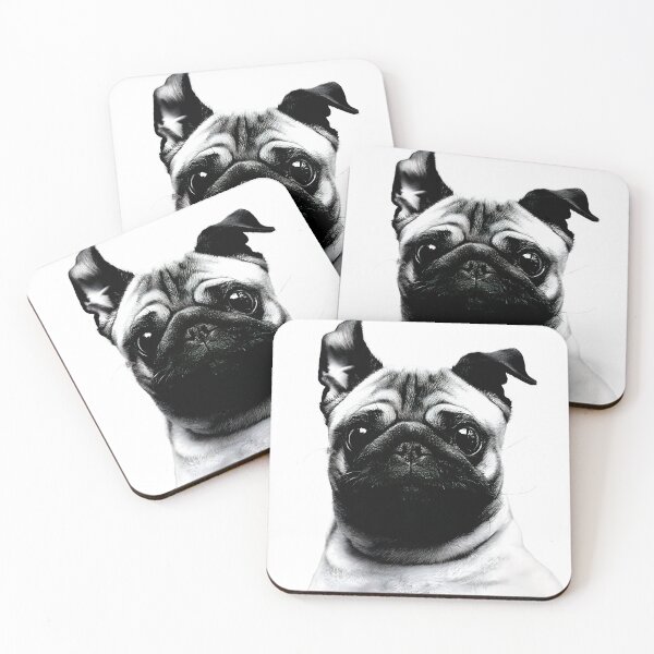 Item preview, Happy Pug Dog Portrait - Cute Puppy Face designed and sold by StudioTenDesign.