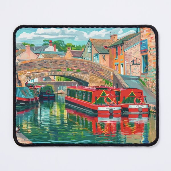 Item preview, Vibrant Skipton: Narrowboats on the Canal designed and sold by VistaPainterArt.