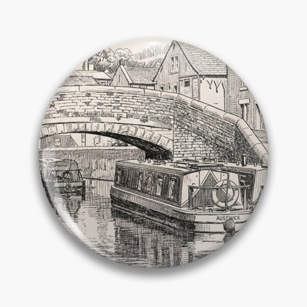 Item preview, Skipton Canal Heritage: A Traditional Pen and Ink Sketch designed and sold by VistaPainterArt.