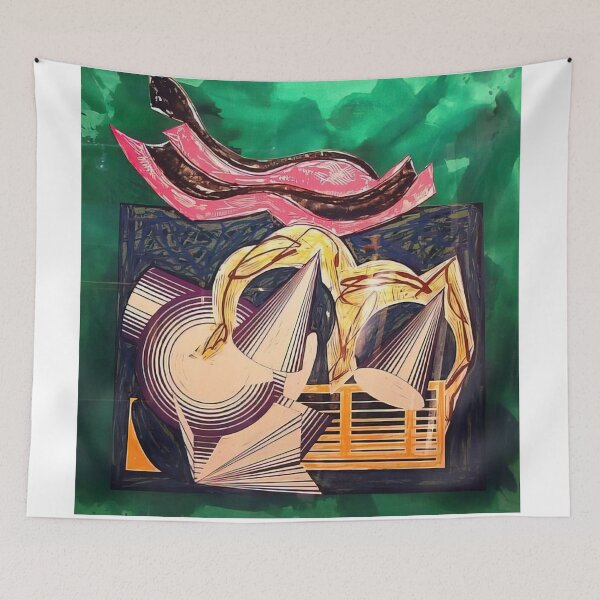 Item preview, one small goat papa bought for two zuzim  - Original Paintings by Frank Stella, Frank Stella Geometric Abstract Art designed and sold by OilArtLittle.
