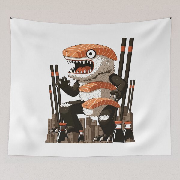 Item preview, Sushi-Zilla Attack – Funny Kaiju Sushi Monster Illustration designed and sold by Ink Dynasty.