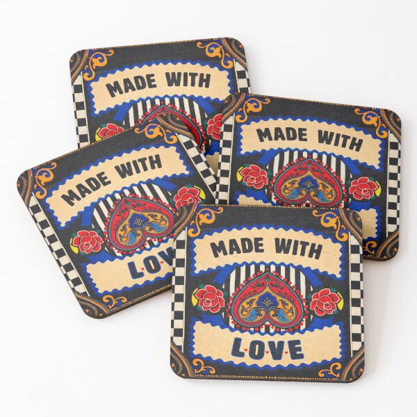 Item preview, Made With Love – Folk Art Typography Design designed and sold by Sketchbook Studio by Aqsaa.