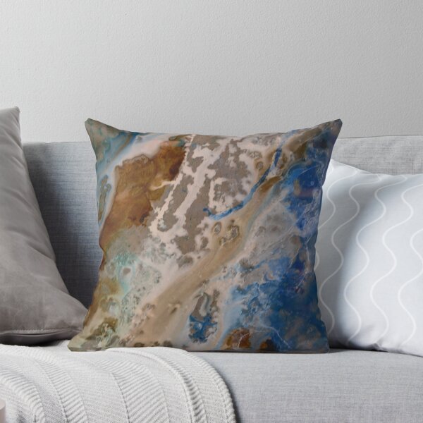 Artikelvorschau, Granit der Großen Seen | blauer Stein | blau brauner Marmor | abstraktes Stranddesign | abstrakte Ozeanmalerei | Wasserszene entworfen und verkauft von hollycooper.