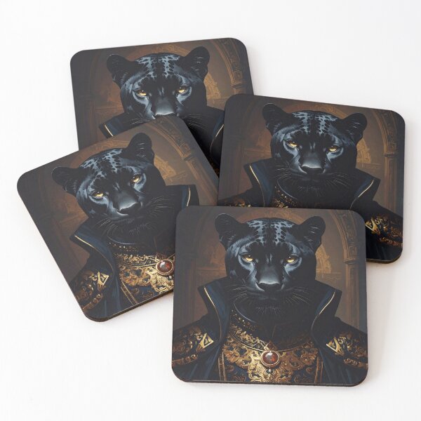 Item preview, Royal Black Panther Aristocratic Portrait designed and sold by Rutvain.
