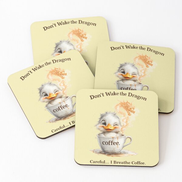 Item preview,  Duck needs coffee. Funny art .Don't Wake the Dragon. designed and sold by Natart1004.