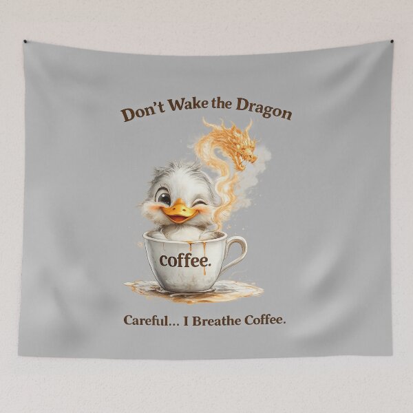 Item preview,  Duck needs coffee. Funny art .Don't Wake the Dragon. designed and sold by Natart1004.