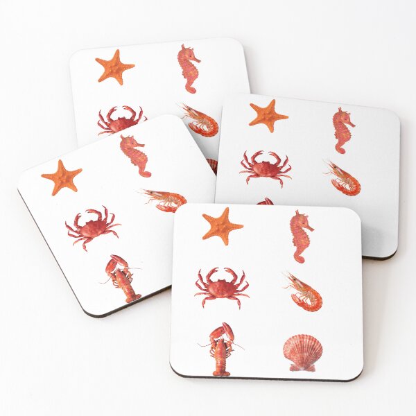 Item preview, red sea fish, star and shell crab pack designed and sold by parting-spirals.