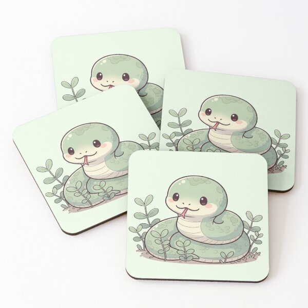 Item preview, Cute Kawaii Green Snake – Adorable Pastel Serpent Illustration designed and sold by soletstudio.