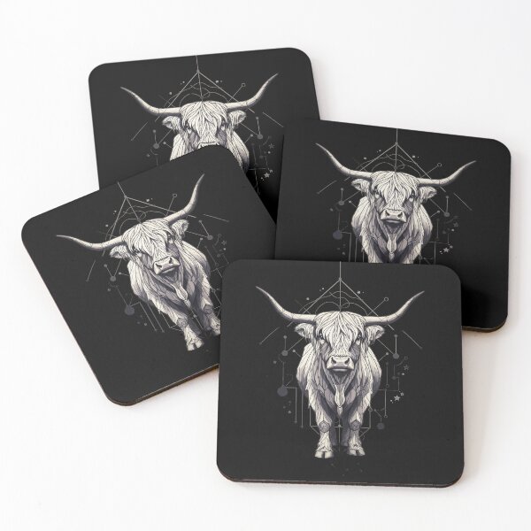 Item preview, Geometric Highland Cow Scottish Wildlife Minimalist Line Art designed and sold by Loom on the Loch.