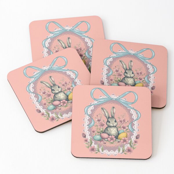 Item preview, Vintage Easter Bunny, Spring Flower Garden, Cottage Aesthetic Coquette Lace Purple Egg designed and sold by Forevermore.