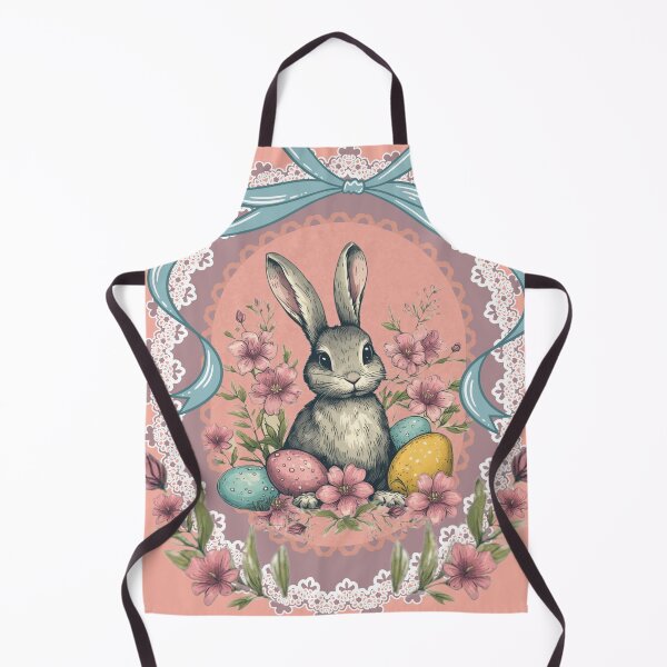Item preview, Vintage Easter Bunny, Spring Flower Garden, Cottage Aesthetic Coquette Lace Purple Egg designed and sold by Forevermore.