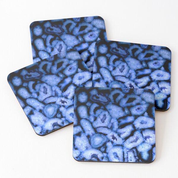 Aperçu de l'œuvre Agates bleues abstraites, motif d'agate bleue et noire créée et vendue par hollycooper.