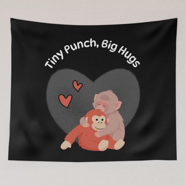 Item preview, Punch monkey with orangutan, tiny Punch big hugs  designed and sold by ClickATee Store .