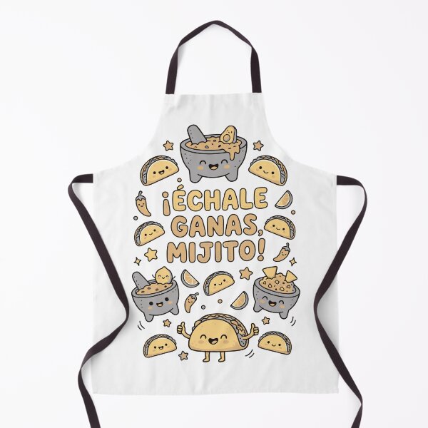 Item preview, ¡Échale Ganas, Mijito! - Cute Kawaii Mexican Tacos & Guacamole Motivational Art designed and sold by Molcajetee.