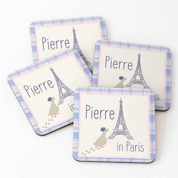 Item preview, Pierre in Paris - Eiffel Tower Scene with Plaid Border  designed and sold by C A N D E L E .