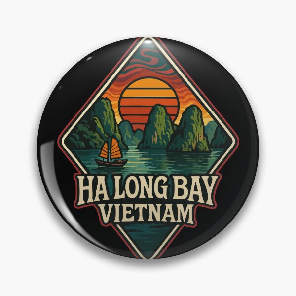 Item preview, Ha Long Bay Vietnam Retro Vintage designed and sold by TomFrontierArt.