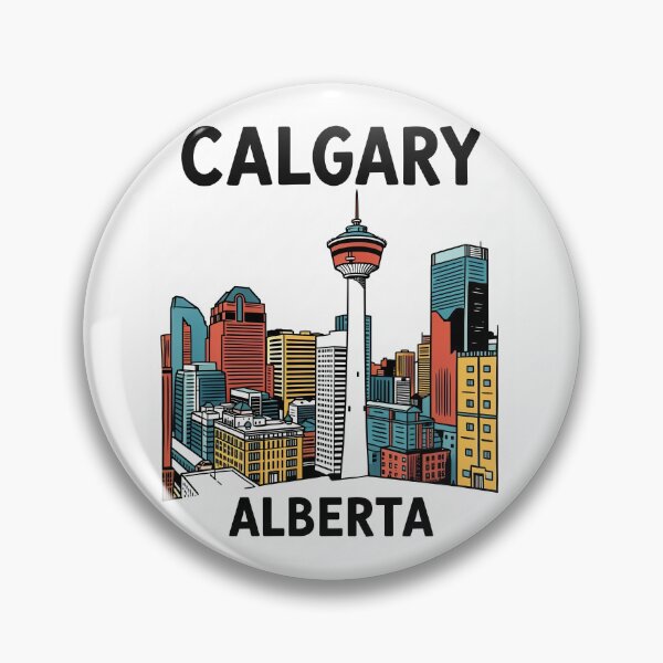 Item preview, Calgary Alberta Canada Doodle Art Tourism Poster designed and sold by Stripe Wall Studio.