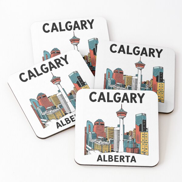 Item preview, Calgary Alberta Canada Doodle Art Tourism Poster designed and sold by Stripe Wall Studio.