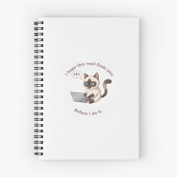 Item preview, A Siamese cat writing an email Cute cat working life  designed and sold by KuroBrush.