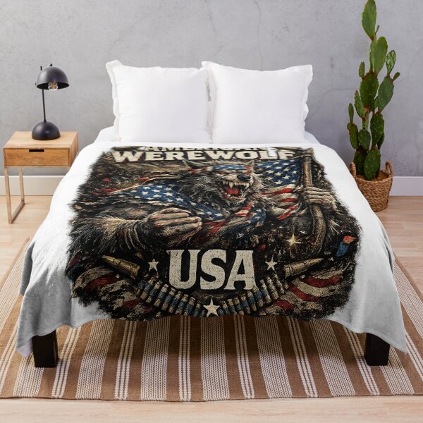 Item preview, American Werewolf Patriotic USA Flag Shirt – Funny 4th of July Wolf designed and sold by Pepperoriginal.
